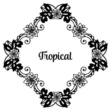 Çiçek çerçevesi nin konsept tropikal, doku deseni zarif ile kartların tasarımı. Vektör