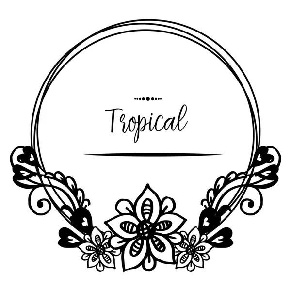 Fondo de pantalla elegante, marco de flores vintage, para tarjetas tropicales. Vector — Vector de stock