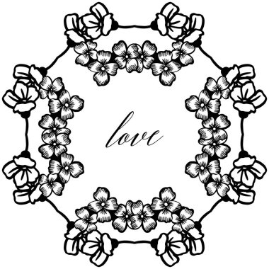 Eleman ile kart sevgi tasarımı izole beyaz zemin ve çelenk çerçeve sanat vardır. Vektör