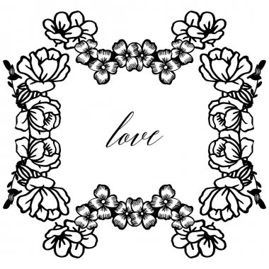 Eleman ile kart sevgi tasarımı izole beyaz zemin ve çelenk çerçeve sanat vardır. Vektör