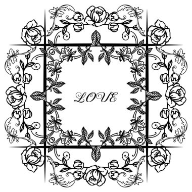 Zarif yaprak çiçek çerçeve arka plan, dekorasyon davetiye kartı aşk için. Vektör
