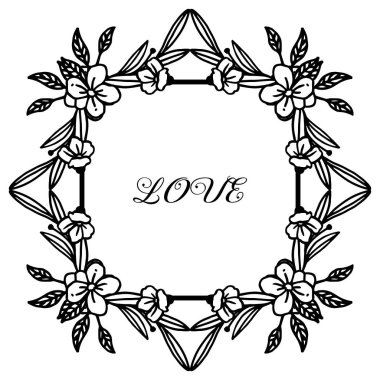 Zarif yaprak çiçek çerçeve arka plan, dekorasyon davetiye kartı aşk için. Vektör