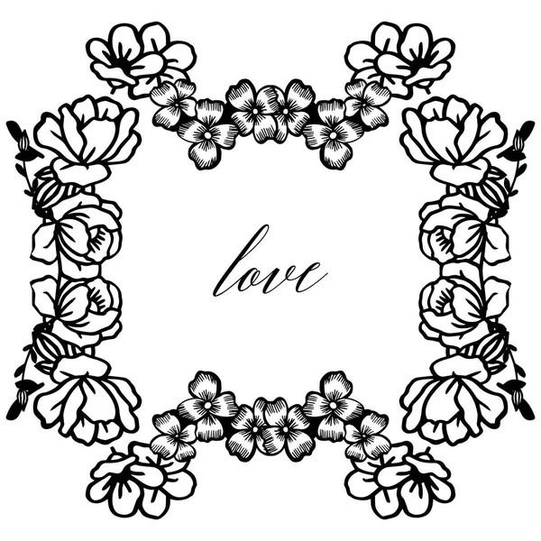 Eleman ile kart sevgi tasarımı izole beyaz zemin ve çelenk çerçeve sanat vardır. Vektör