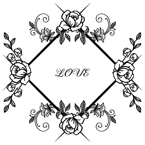 Zarif yaprak çiçek çerçeve arka plan, dekorasyon davetiye kartı aşk için. Vektör
