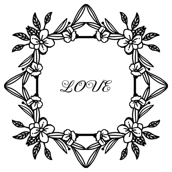 Zarif yaprak çiçek çerçeve arka plan, dekorasyon davetiye kartı aşk için. Vektör