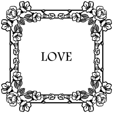 Duvar kağıdı benzersiz yaprak çiçek ile çerçeve Desen, aşk şablontasarım kartı için. Vektör