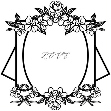 Gül çiçeği çerçeve çiçek ve yaprakları ile tebrik kartı aşk Vintage. Vektör