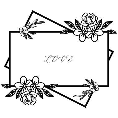Gül çiçeği çerçeve çiçek ve yaprakları ile tebrik kartı aşk Vintage. Vektör