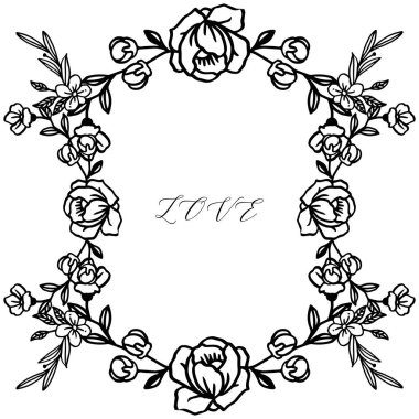 Gül çelenk çerçeve soyut güzellik, aşk metin harfleri için. Vektör