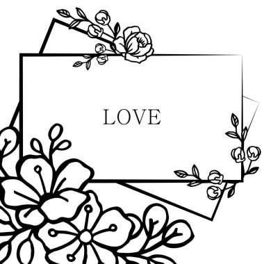 Güzel çelenk çerçeve, aşk vintage retro şekil metin için. Vektör