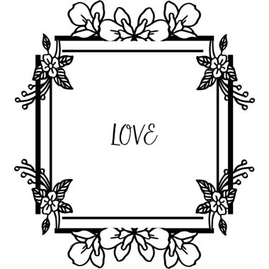 Tebrik metin aşk romantik, çelenk çerçeve zarif desen ile. Vektör