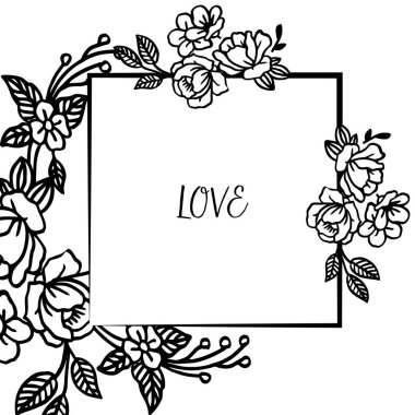 Tebrik metin aşk romantik, çelenk çerçeve zarif desen ile. Vektör