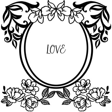 Zarif kart aşk için, yaprak çiçek güzellik duvar kağıdı ile Çerçeve desen. Vektör