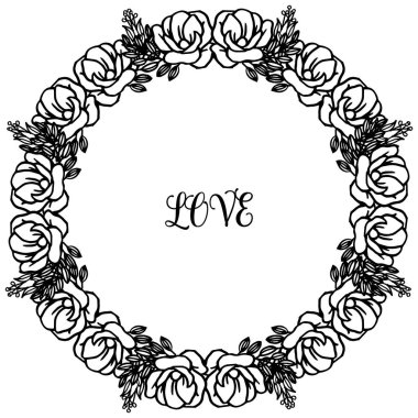 Kağıt çiçek çerçeve Kroki, siyah ve beyaz renkli, kart aşk desen duvar kağıdı için. Vektör