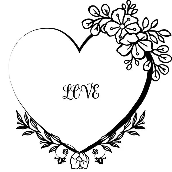 Template of various card love romantic, with artwork of wreath frame elegant. Vector — Stock Vector