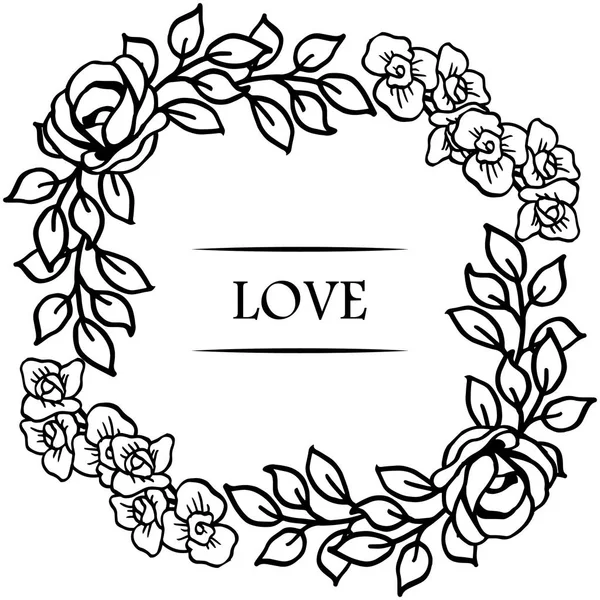 Elemento de design para cartão de convite de amor, com estilo de quadro floral elegante. Vetor — Vetor de Stock