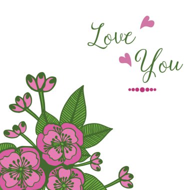 Vintage tebrik kartı çiçek çerçeve çeşitli tarzı ile, romantik, seviyorum. Vektör