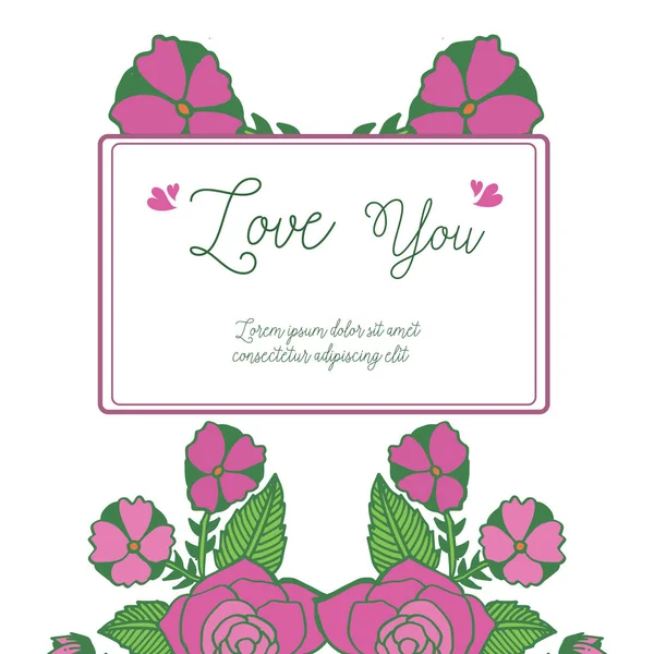Tapete aus abstrakten lila Rose Blume Rahmen, für kalligrafische Text lieben Sie auf weißem Hintergrund. Vektor — Stockvektor