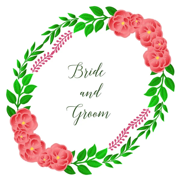 Διάφορα σχήμα πράσινο φυλλώδες Floral πλαίσιο, για τη διακόσμηση της νύφης κάρτα και τον γαμπρό. Διάνυσμα — Διανυσματικό Αρχείο