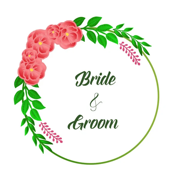 Verschiedene Formen grüne Blattflorale Rahmen, für die Dekoration der Karte Braut und Bräutigam. Vektor — Stockvektor