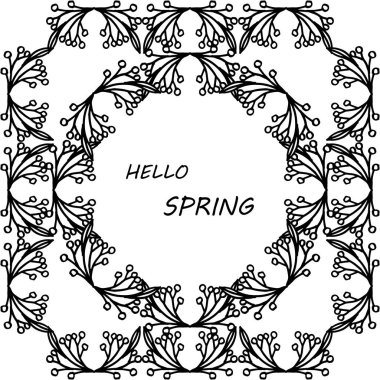 Kart merhaba bahar modern tarzı için yaprak çiçek çerçeve çeşitli kalabalık. Vektör