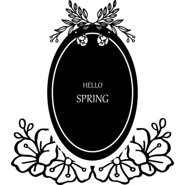 Duvar kağıdı benzersiz yaprak çiçek çerçeve, merhaba bahar yazı için. Vektör