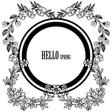 Duvar kağıdı benzersiz yaprak çiçek çerçeve, merhaba bahar yazı için. Vektör