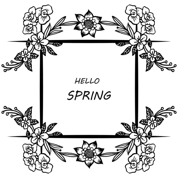 Carte de bonjour fond de printemps, avec dessin du cadre de la fleur. Vecteur — Image vectorielle