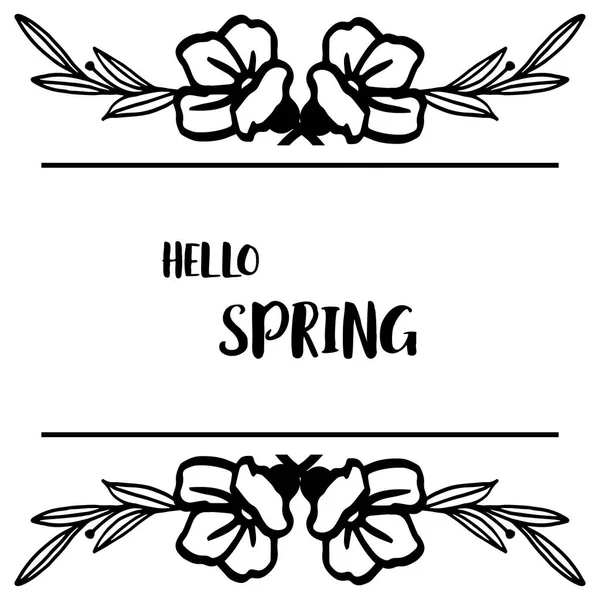 Cadre décoratif bordure florale, pour la conception de bannière bonjour printemps. Vecteur — Image vectorielle