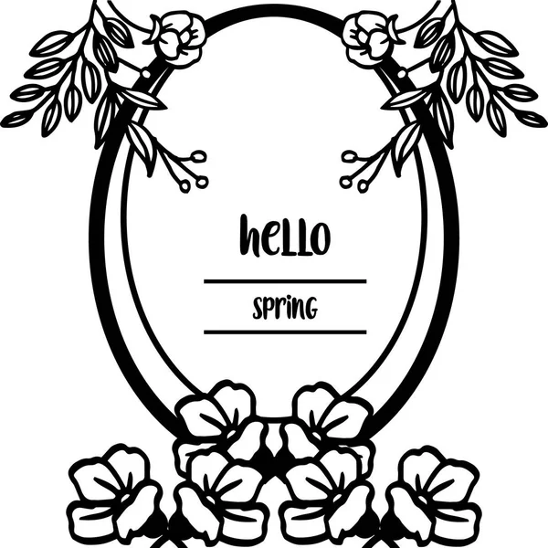 Moldura decorativa de borda floral, para banner design hello spring. Vetor — Vetor de Stock