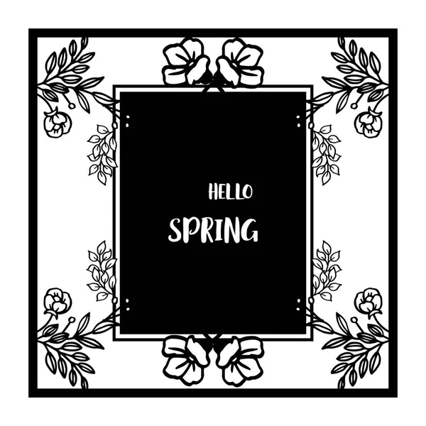 Moldura decorativa de borda floral, para banner design hello spring. Vetor — Vetor de Stock