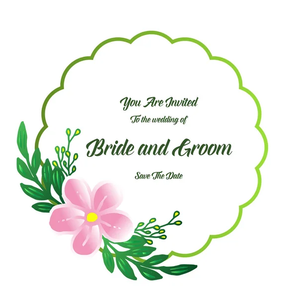 Διάφορα σχήμα πλαίσιο με κομψό ροζ λουλούδι, για περίτεχνες διάφορες κάρτα νύφη και ο γαμπρός. Διάνυσμα — Διανυσματικό Αρχείο