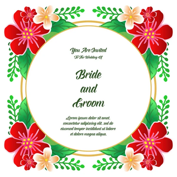 Текстура красочная цветочная рамка элегантная, для свадебного приглашения невесты и жениха. Вектор — стоковый вектор