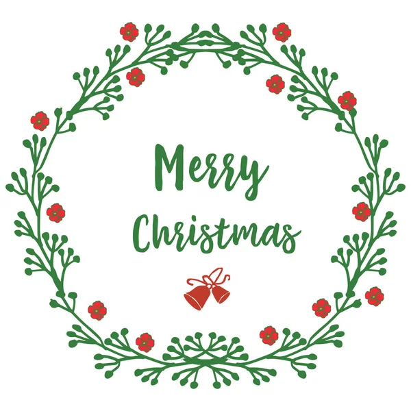 Kırmızı çiçek çerçevesi özelliği ile mutlu Noel Sınır afiş. Vektör