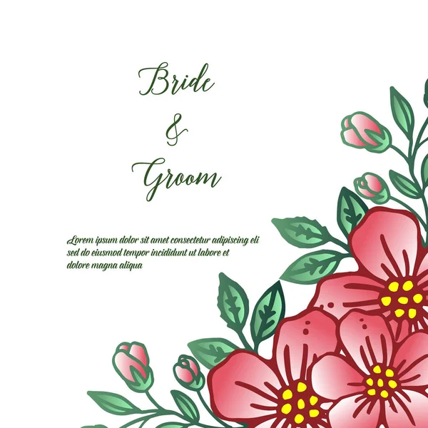 Guardar la fecha, para la novia y el novio de la tarjeta elegante, con hermoso marco de corona de color rosa. Vector — Vector de stock