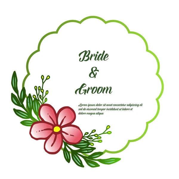 Verschiedene Formen einzigartigen Blatt Blume Rahmen, für Vorlage der Karte Braut und Bräutigam. Vektor — Stockvektor