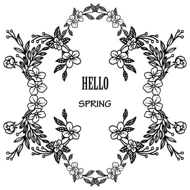 Merhaba bahar arka plan çeşitli şekli, basit yeşillik çiçek çerçeve ile. Vektör
