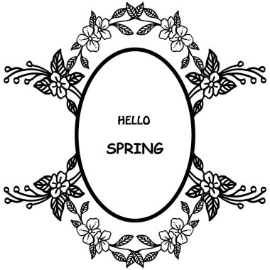 Merhaba bahar arka plan çeşitli şekli, basit yeşillik çiçek çerçeve ile. Vektör