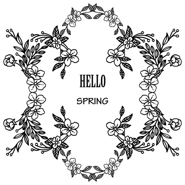 Merhaba bahar arka plan çeşitli şekli, basit yeşillik çiçek çerçeve ile. Vektör