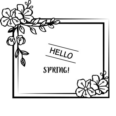 Doğa yaprak çiçek çerçeve, tasarım zarif kart merhaba bahar için. Vektör