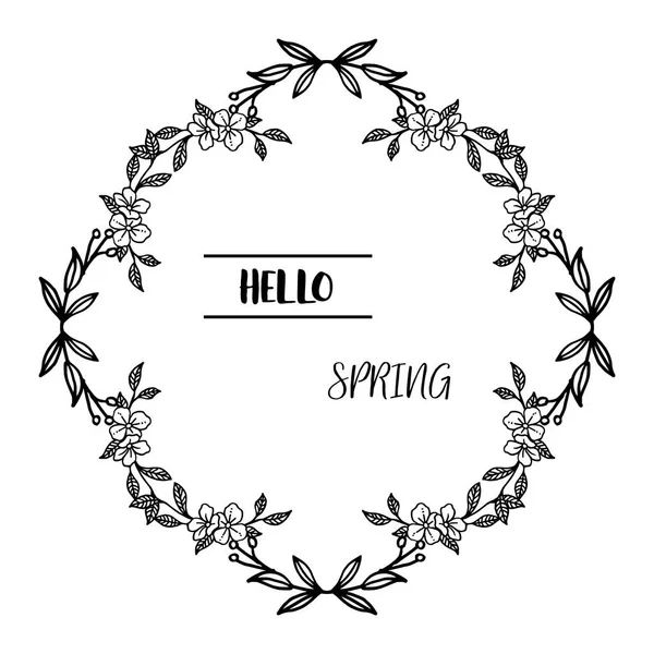 Modèle de bannière de printemps bonjour, avec motif pour bordure de cadre de fleur. Vecteur — Image vectorielle