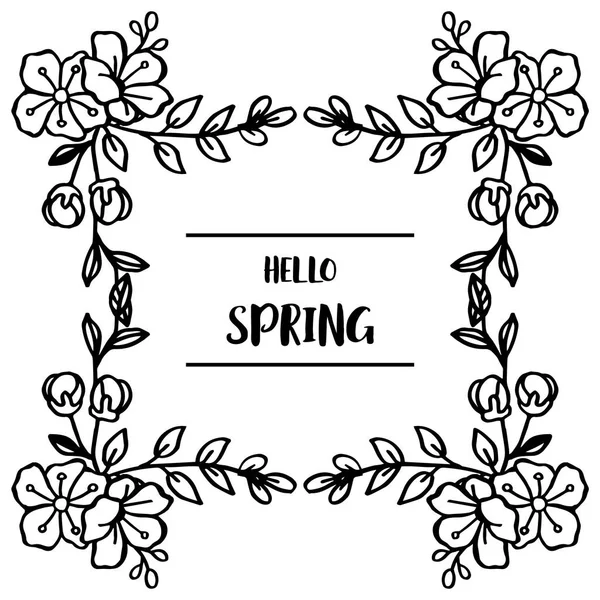 Marco de la flor de la hoja de la naturaleza, para el diseño elegante tarjeta hola primavera. Vector — Vector de stock
