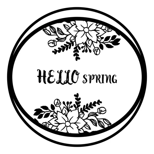 Modern stil çelenk çerçeve, metin için alan, çeşitli kart merhaba bahar tasarımı. Vektör