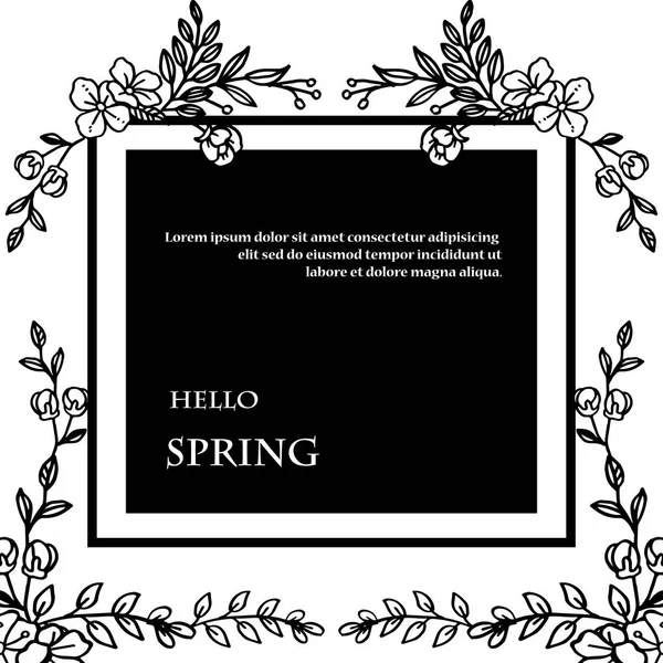 Открытка для приветствия весной с обоями уникальной цветочной рамки. Вектор — стоковый вектор