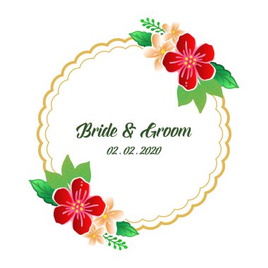 Duvar kağıdı renkli çiçek çerçeve, güzel düğün kartı gelin ve damat için. Vektör