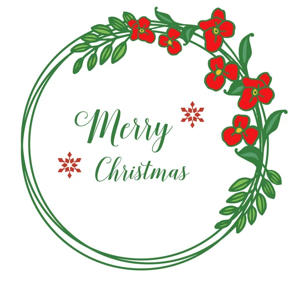 Poster neşeli noel şablonu, güzel tasarım kırmızı çiçek çerçeve. Vektör