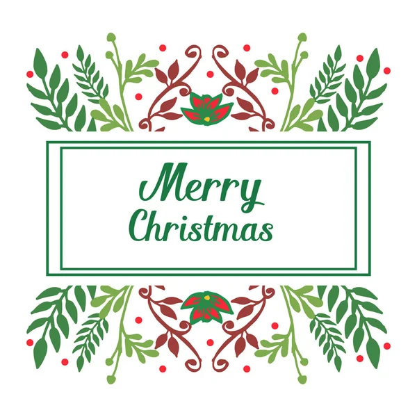 Zarif yaprak çelenk çerçeve, poster merry Christmas için sınır. Vektör