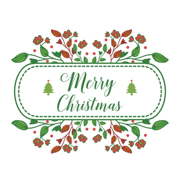 贺卡设计模板圣诞快乐，用装饰无缝的红花框。向量 — 图库矢量图片