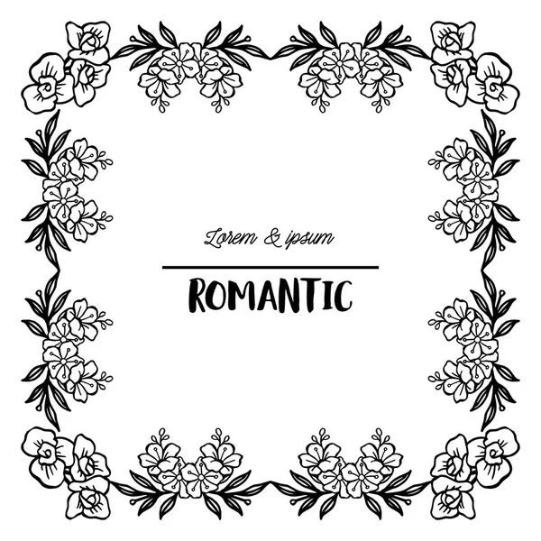 Motif of leaf flower frame for modern greeting card of romantic. Vector