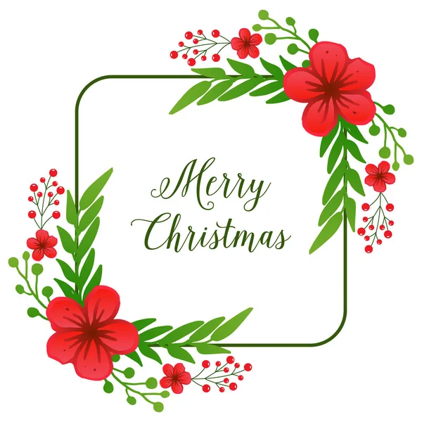 Kart neşeli noel çeşitli dekorasyon için kırmızı çelenk çerçeve konsept sanatı. Vektör